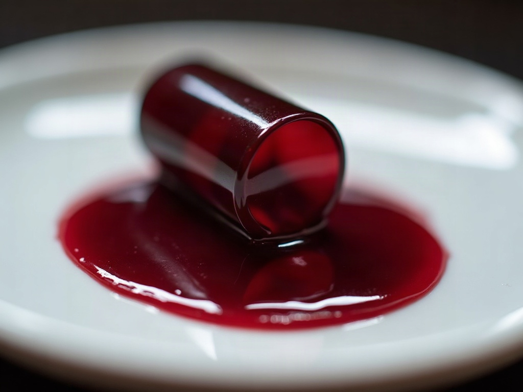 La cápsula cortada: el aceite rojo oscuro